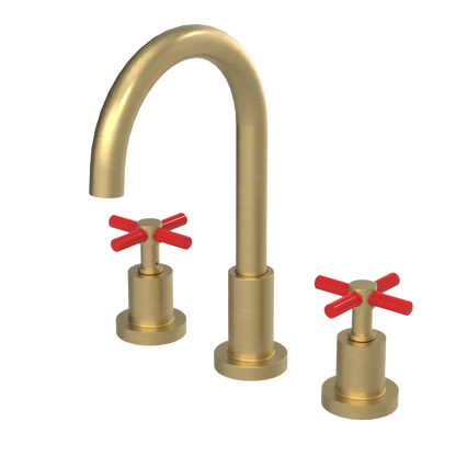 Rubinet Widespread Kitchen Set with LaSalle Spout Satin Brass
