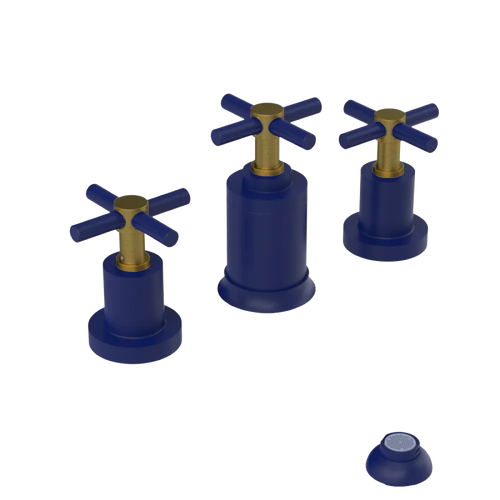 Rubinet Bidet Fitting with Spray, Diverter, and Vacuum Breaker (less drain) Midnight Blue