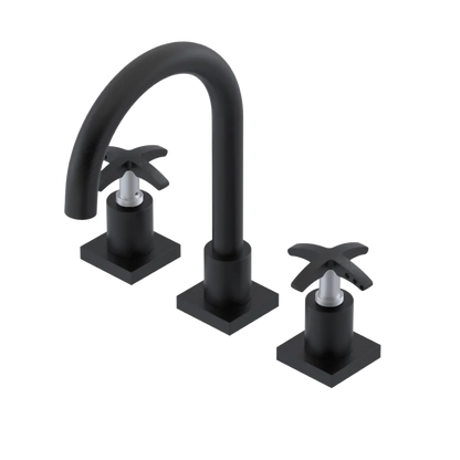 Rubinet Widespread Lav. Set. (less drain) Matt Black
