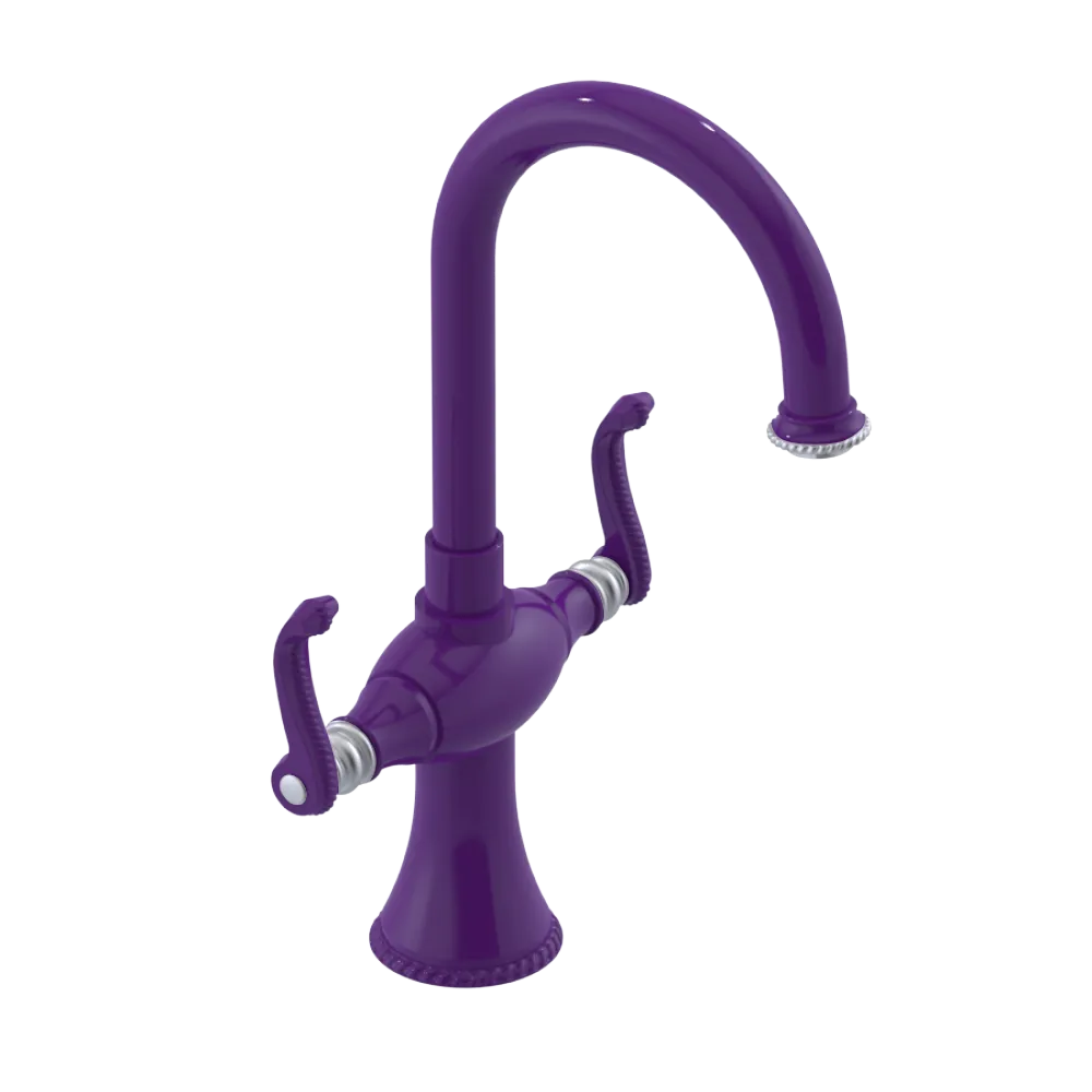 Rubinet Single Hole Dual Handle Lav. Set. (less drain) Purple Haze