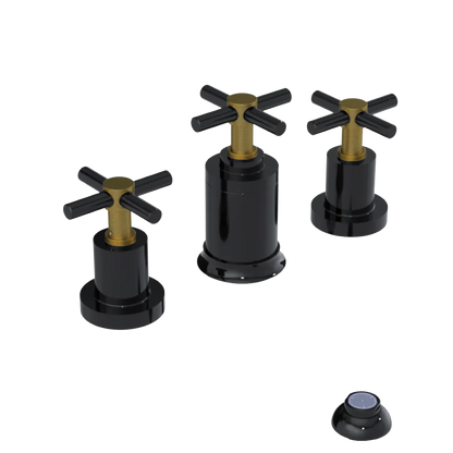 Rubinet Bidet Fitting with Spray, Diverter, and Vacuum Breaker (less drain) Black