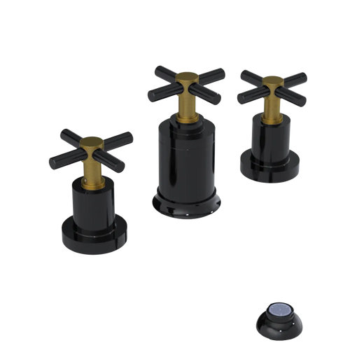 Rubinet Bidet Fitting with Spray, Diverter, and Vacuum Breaker (less drain) Black