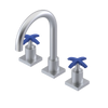 Rubinet Widespread Lav. Set. (less drain) Satin Chrome