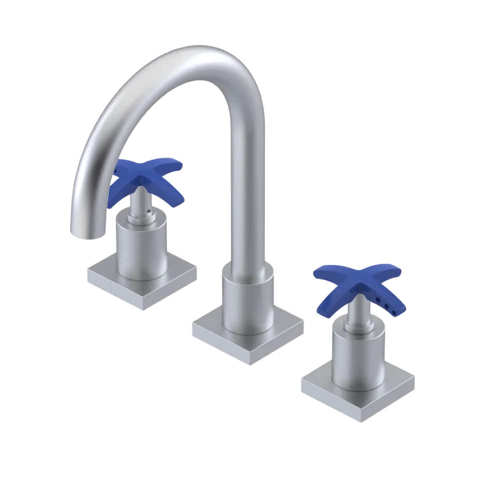 Rubinet Widespread Lav. Set. (less drain) Satin Chrome