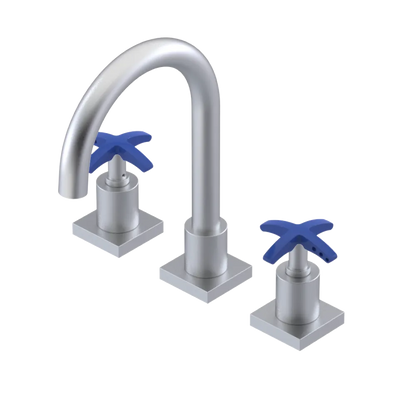Rubinet Widespread Lav. Set. (less drain) Satin Chrome