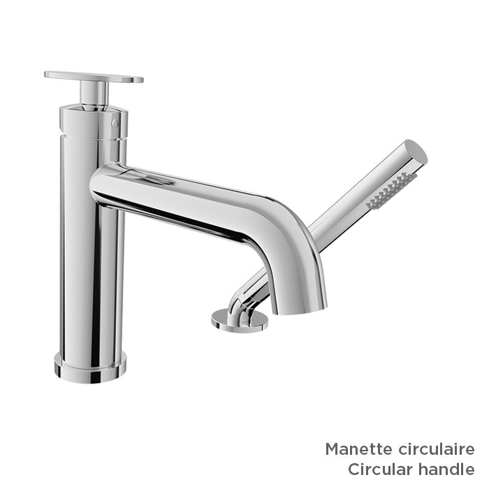 Baril 2-piece tub filler with hand shower (without handle)