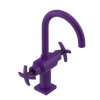 Rubinet Single Hole Dual Handle Lav. Set. (less drain) Purple Haze