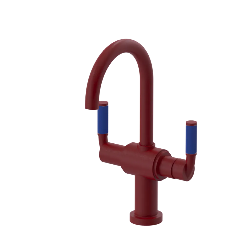 Rubinet Single Hole Dual Handle Lav. Set. (less drain) Maroon