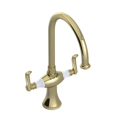 Rubinet Two Handle Single Hole Kitchen Set Gold