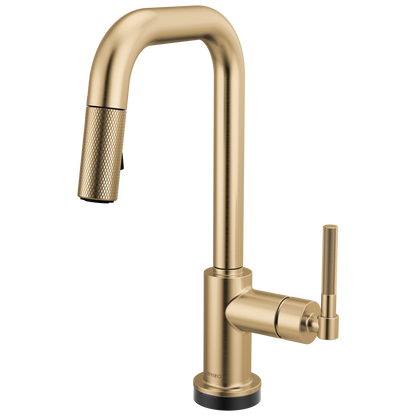 Brizo Smarttouch Pull Down Prep Faucet With Square Spout Knurled Handle