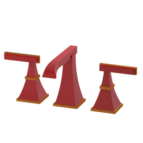 Rubinet Widespread Lav. Set. (less drain) Red