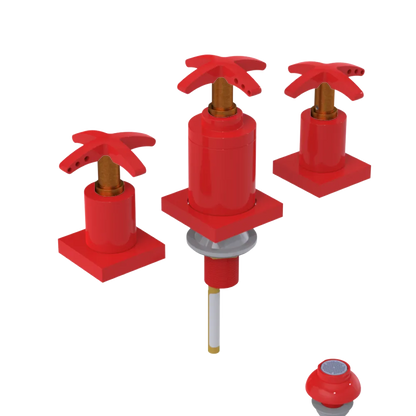 Rubinet Bidet Fitting with Spray, Diverter, and Vacuum Breaker (less drain) Red