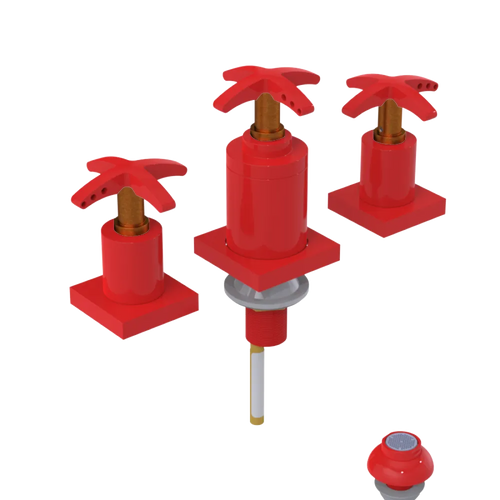 Rubinet Bidet Fitting with Spray, Diverter, and Vacuum Breaker (less drain) Red