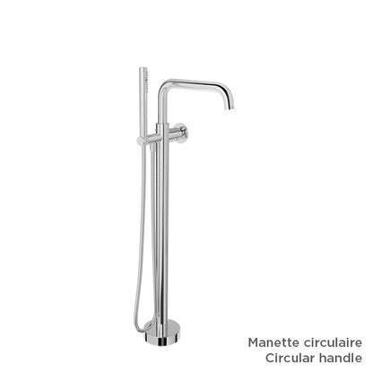 Baril Floor-mounted tub filler with hand shower (without handle)