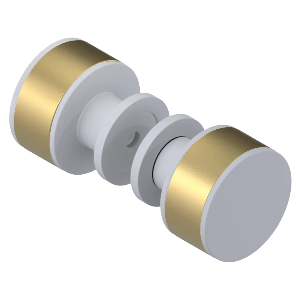 Rubinet Shower Door Knob (set) Matt White