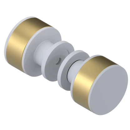 Rubinet Shower Door Knob (set) Matt White