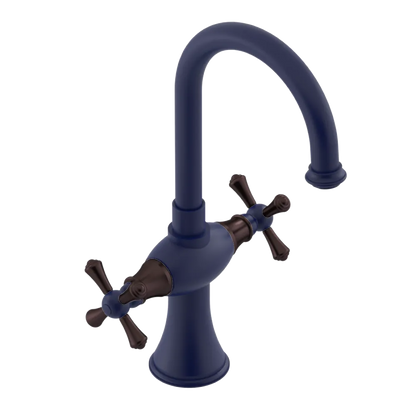 Rubinet Single Hole Dual Handle Lav. Set. (less drain) Midnight Blue