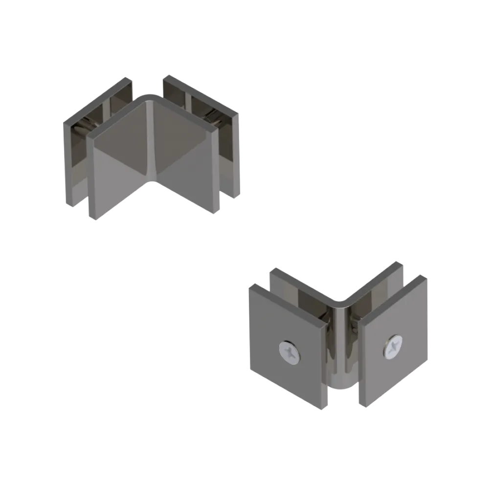 Rubinet 90 Glass to Glass Open Face Polished Nickel