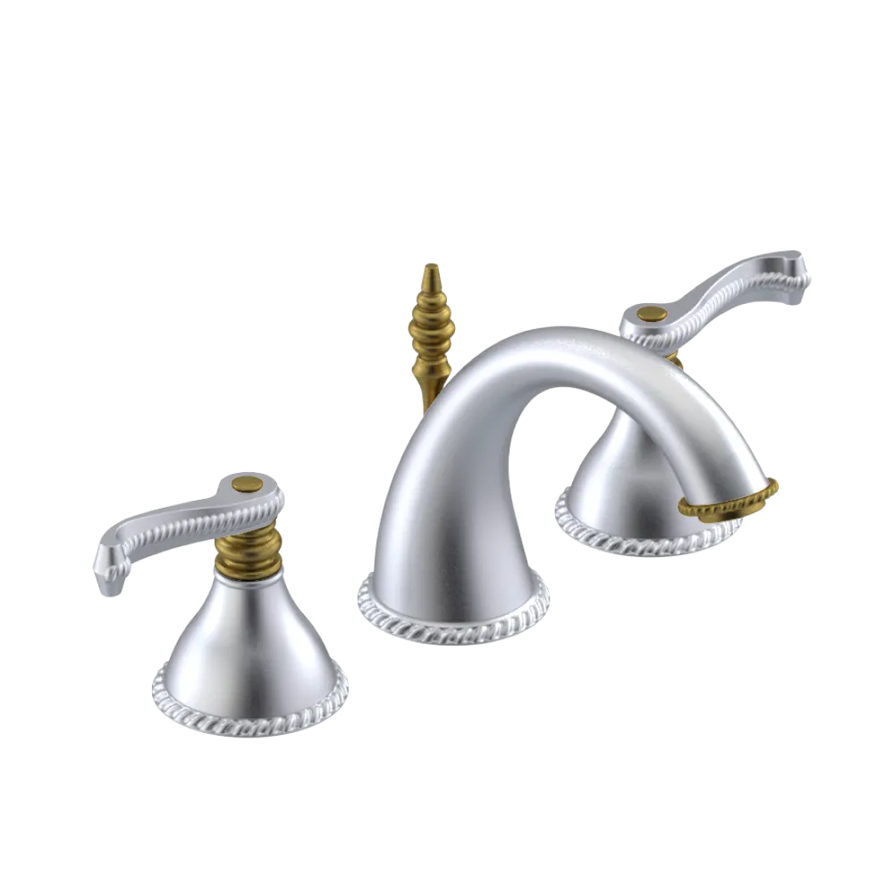 Rubinet Widespread Lav. Set. (less drain) Satin Chrome
