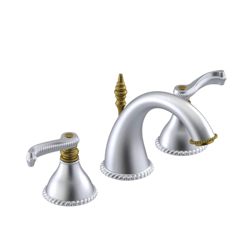 Rubinet Widespread Lav. Set. (less drain) Satin Chrome