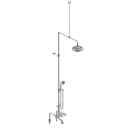 Rubinet Deck Mount Tub & Shower with Hand Held Shower Satin Nickel