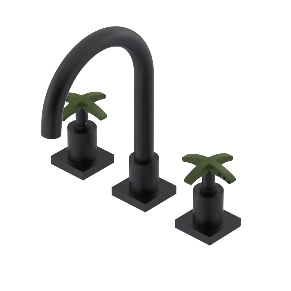 Rubinet Widespread Lav. Set. (less drain) Matt Black