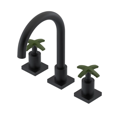Rubinet Widespread Lav. Set. (less drain) Matt Black
