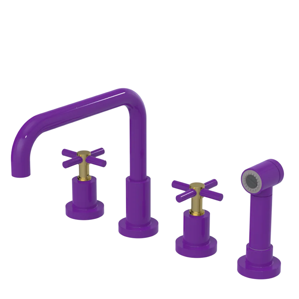 Rubinet Widespread Kitchen Set with Hand Spray Purple Haze