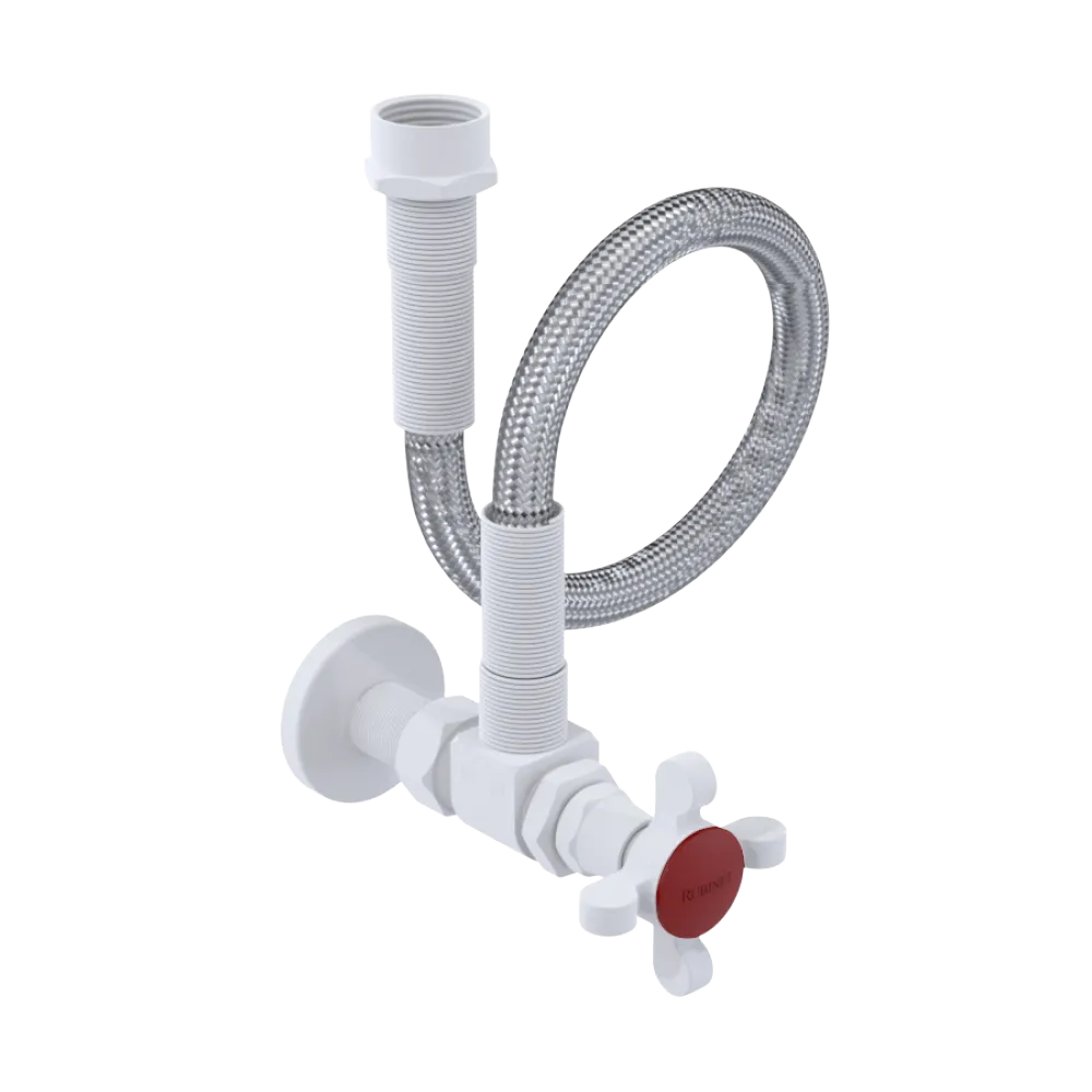 Rubinet Exposed Supply Kit (classic) x2 Matt White