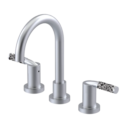 Rubinet Widespread Lav set (less drain) Satin Chrome