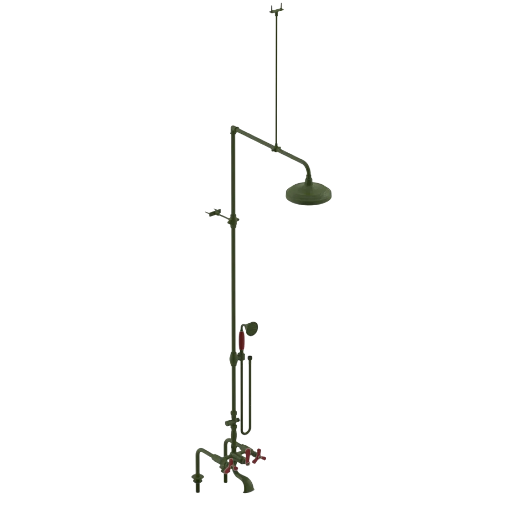 Rubinet Deck Mount Tub & Shower with Hand Held Shower Green Envy