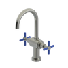 Rubinet Single Hole Dual Handle Lav. Set with LaSalle Spout (less drain) Satin Nickel