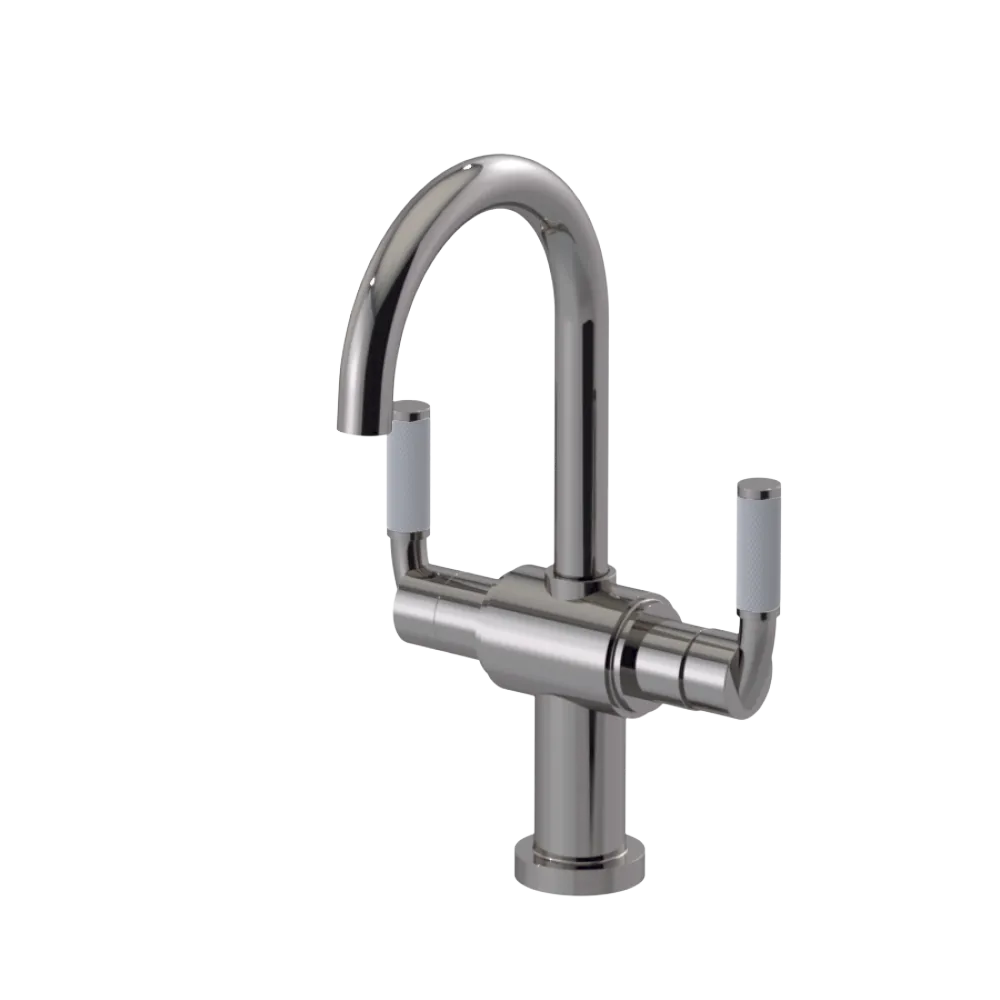 Rubinet Single Hole Dual Handle Lav. Set. (less drain) Polished Nickel