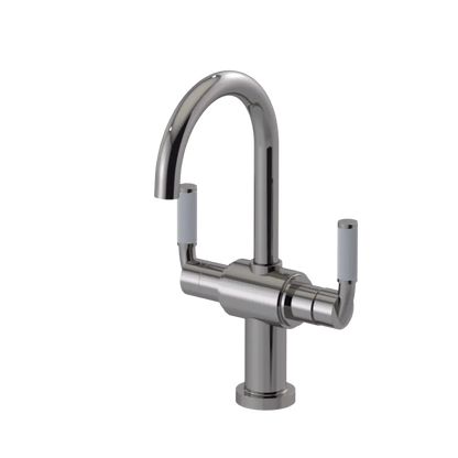 Rubinet Single Hole Dual Handle Lav. Set. (less drain) Polished Nickel