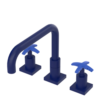 Rubinet Widespread Kitchen Set with Genesis Spout Midnight Blue