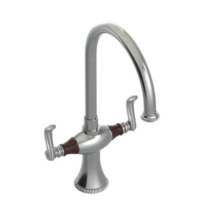Rubinet Two Handle Single Hole Kitchen Set Satin Nickel