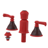 Rubinet Bidet Fitting with Spray, Diverter, and Vacum Breaker (Less Drain) Red