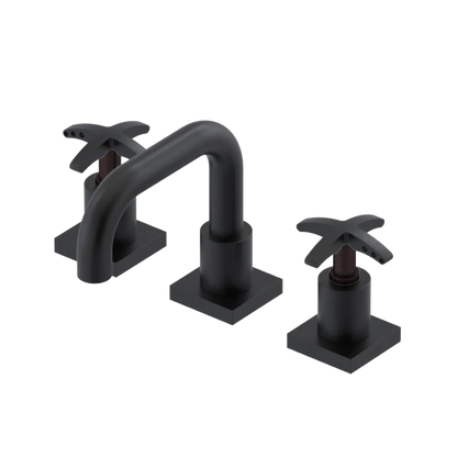 Rubinet Widespread Lav. Set. with Genesis spout (less drain) Matt Black