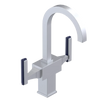 Rubinet Single Hole Dual Handle Lav. Set. (less drain) Satin Chrome