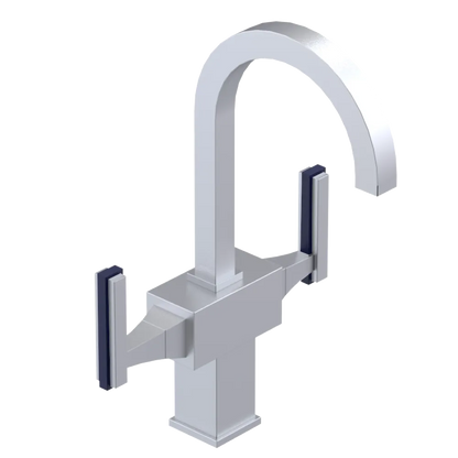 Rubinet Single Hole Dual Handle Lav. Set. (less drain) Satin Chrome