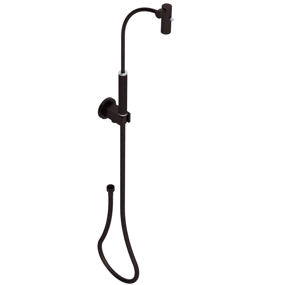 Rubinet Hand Held Shower Bidet with Extended Reach & Dual Function Spray Including Wall Bracket with Supply & Hose (Round) Oil Rubbed Bronze