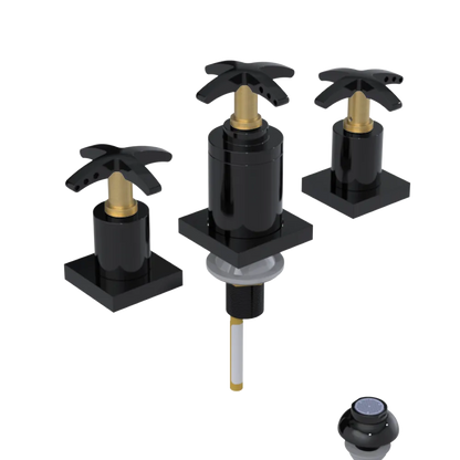 Rubinet Bidet Fitting with Spray, Diverter, and Vacuum Breaker (less drain) Black