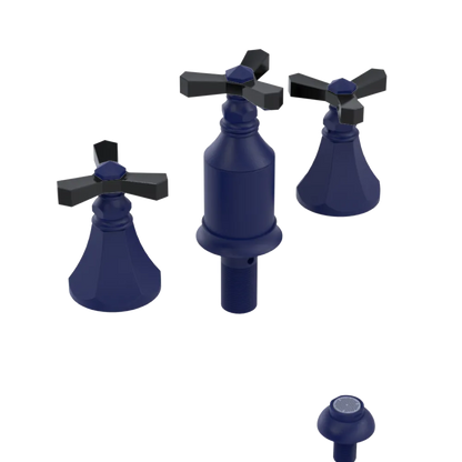 Rubinet Bidet Fitting with Spray, Diverter, and Vacum Breaker (Less Drain) Midnight Blue