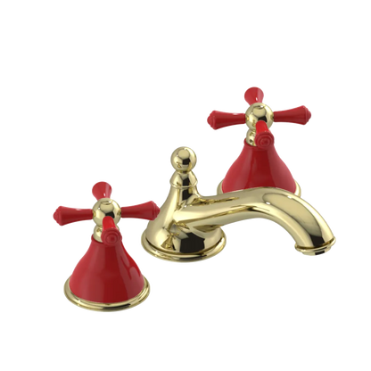 Rubinet Widespread Lav. Set. (less drain) Gold