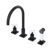 Rubinet Widespread Kitchen Set with Hand Spray Matt Black