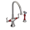 Rubinet Two Handle Single Hole Kitchen Set with Hand Spray Polished Nickel