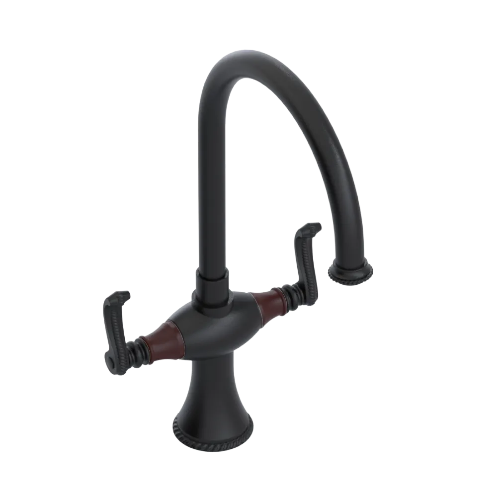 Rubinet Two Handle Single Hole Kitchen Set Matt Black
