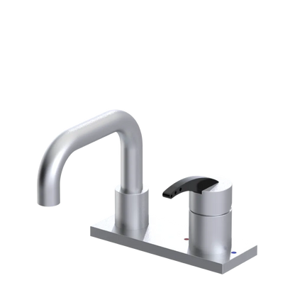 Rubinet 4" Centre Single Control Lav. Set. with Genesis spout (less drain) Satin Chrome
