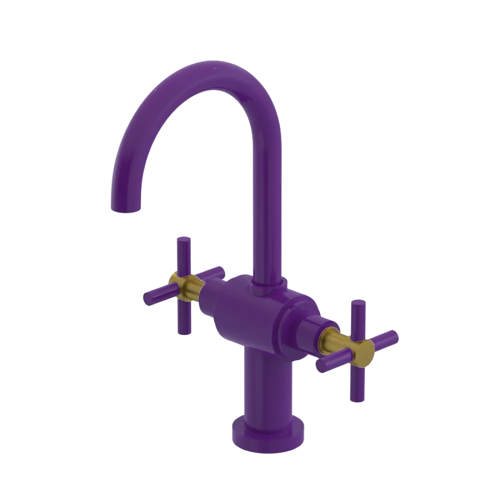 Rubinet Single Hole Dual Handle Lav. Set with LaSalle Spout (less drain) Purple Haze