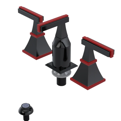 Rubinet Bidet Fitting with Spray, Diverter, and Vacum Breaker (Less Drain) Black